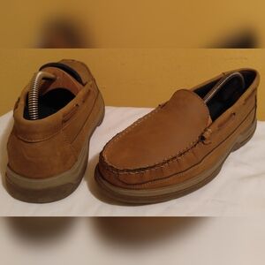 Jos. A. Bank Mens Boat Shoes Leather Slip on Brown Size 9.5